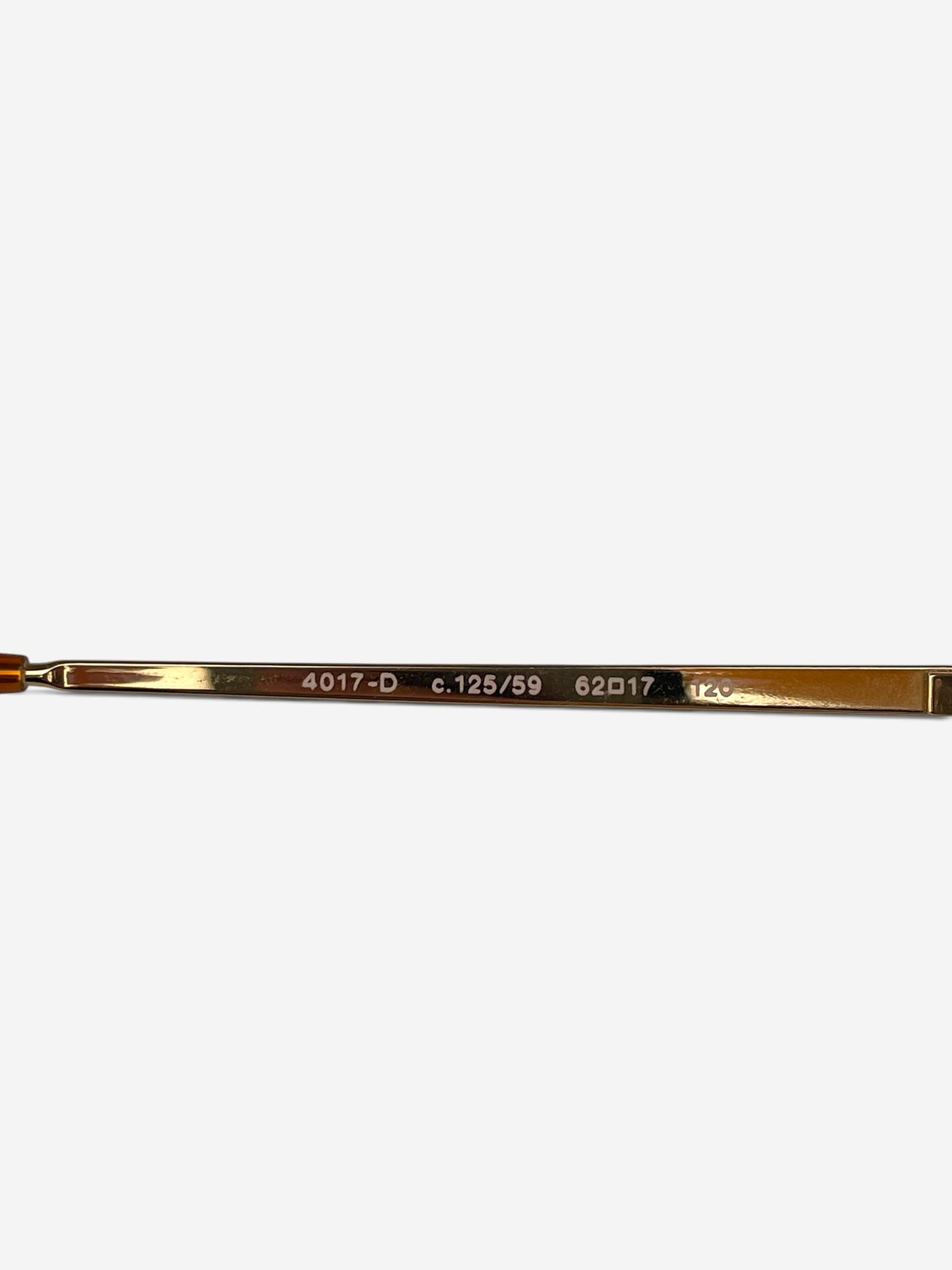 Chanel 2000s Rimless '4017 D' CC Rhinestone Sunglasses – model number engraving detail