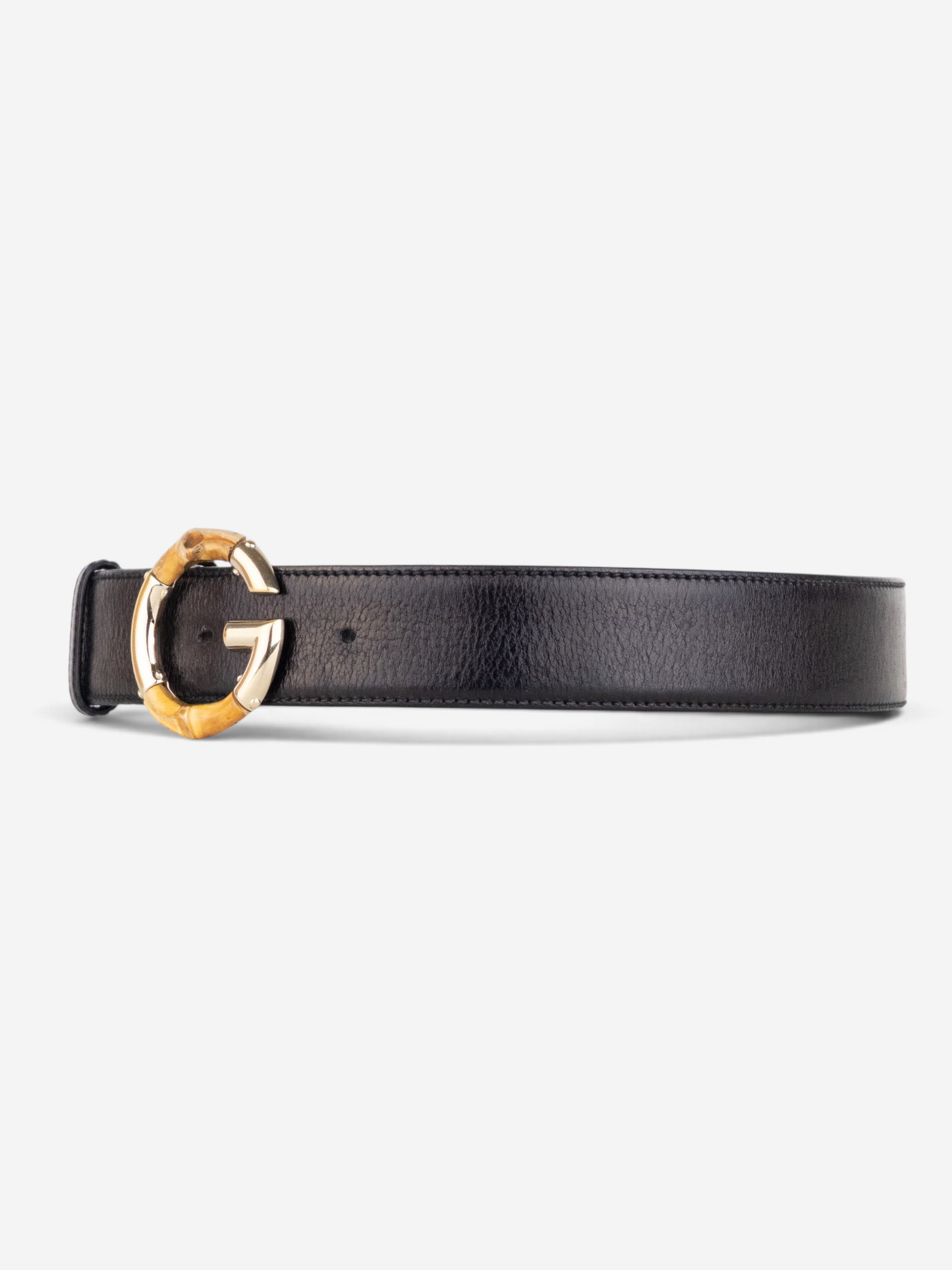 Gucci by Frida Giannini 2010s Bamboo Buckle Leather Belt – product view 2