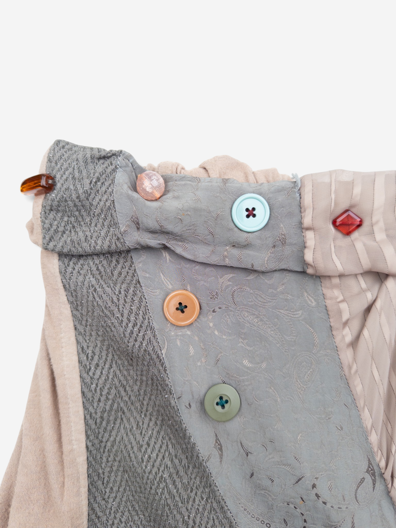 Undercover AW04 But Beautiful Reconstructed Patchwork Skirt – patchwork panel detail