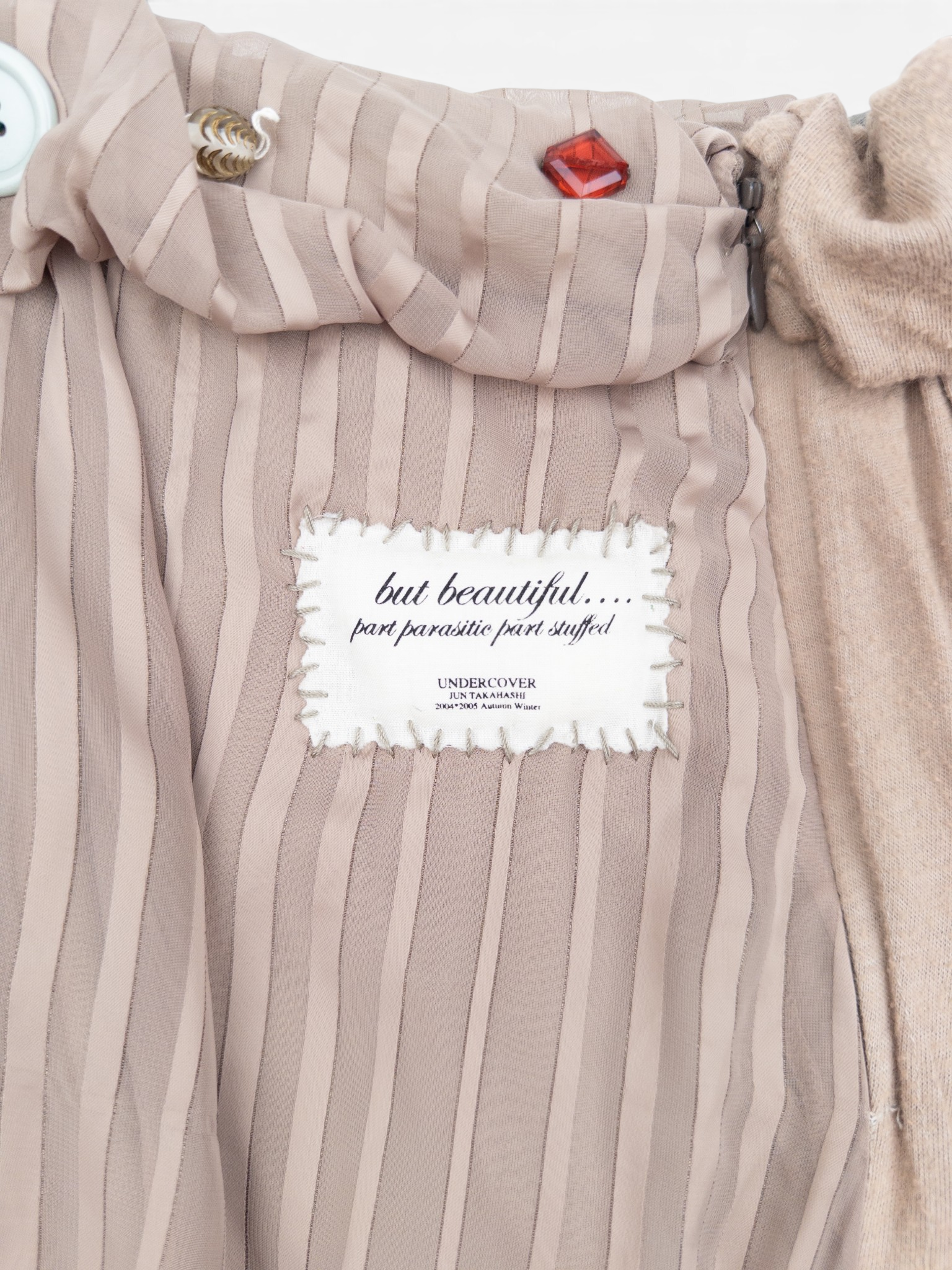 Undercover AW04 But Beautiful Reconstructed Patchwork Skirt – collection tag