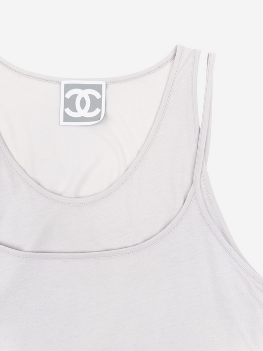 Chanel by Karl Lagerfeld SS09 Double-Layered Sports Tank Top – CC logo detail at the neckline