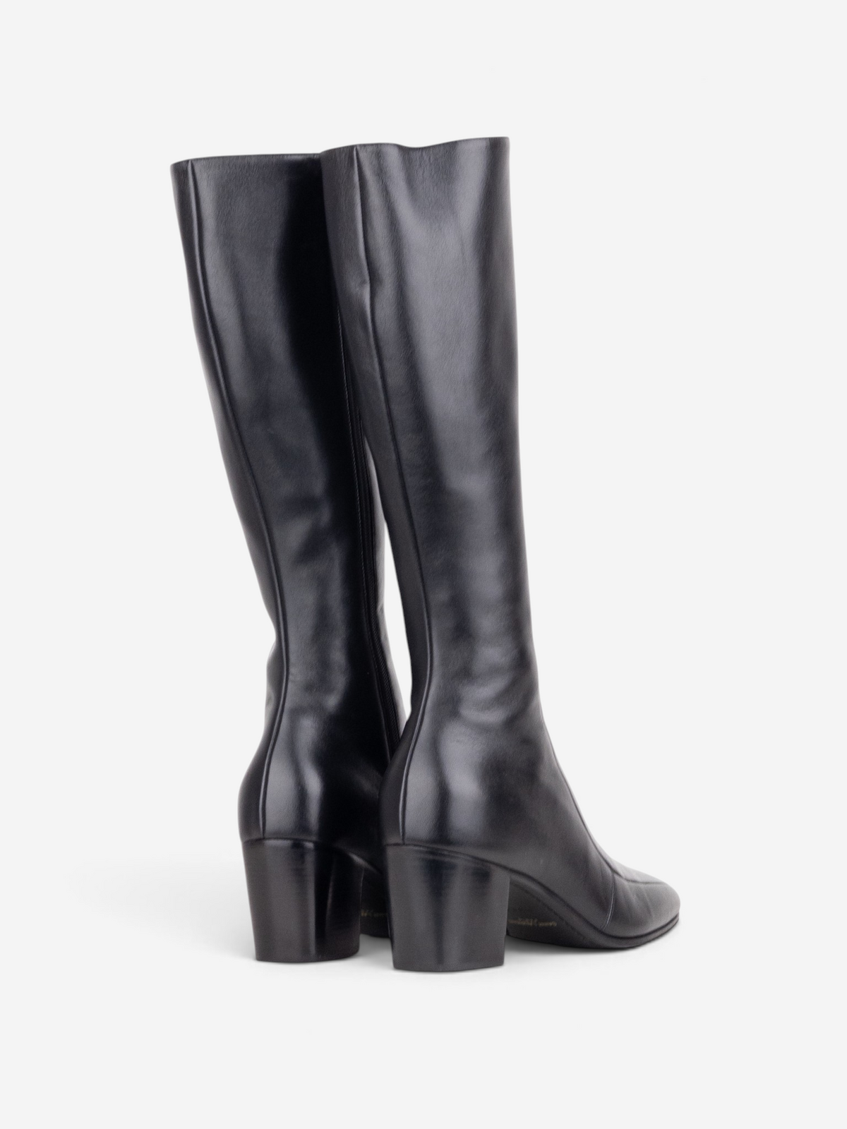 Saint Laurent AW22 Knee-High Otto 70 Riding Boots – angled view