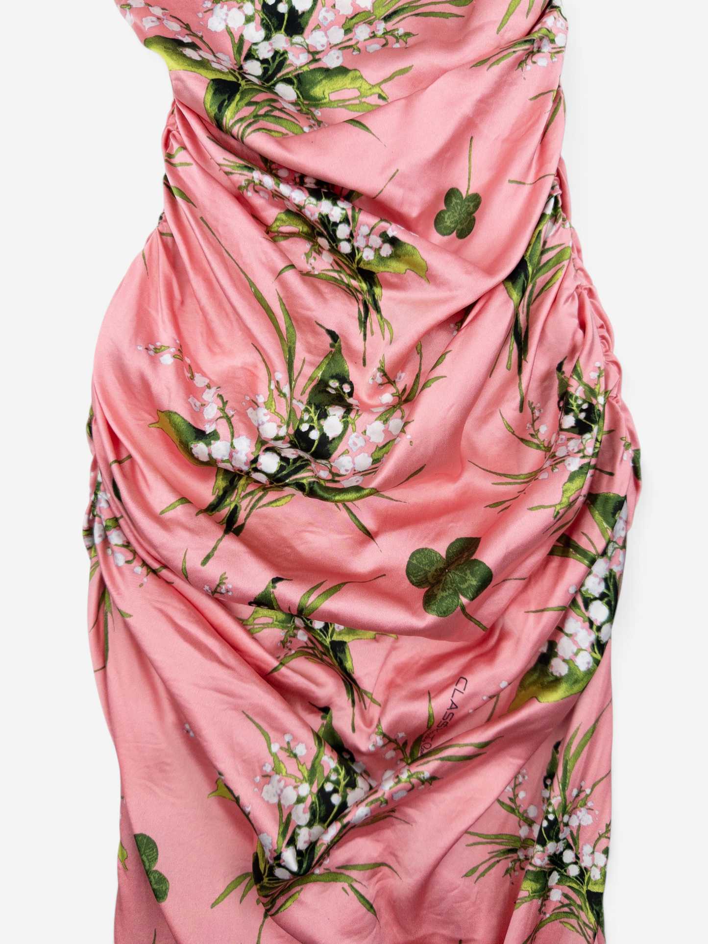 Roberto Cavalli 2010s Ruched Floral Print Midi Dress