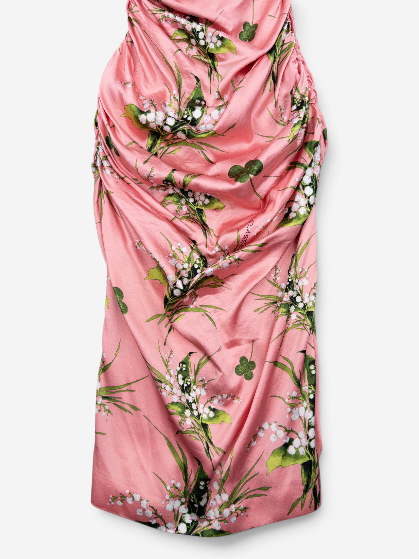 Roberto Cavalli 2010s Ruched Floral Print Midi Dress