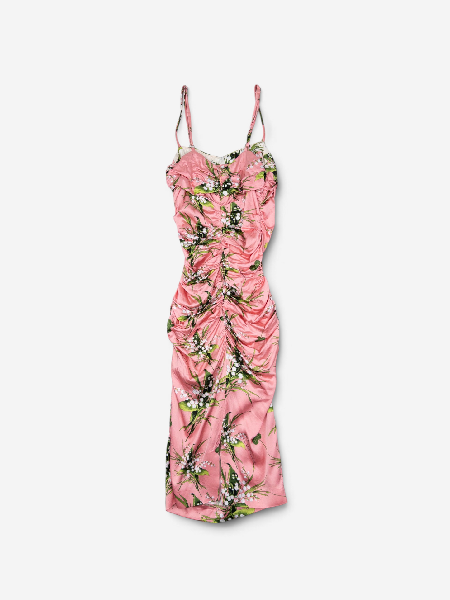 Roberto Cavalli 2010s Ruched Floral Print Midi Dress