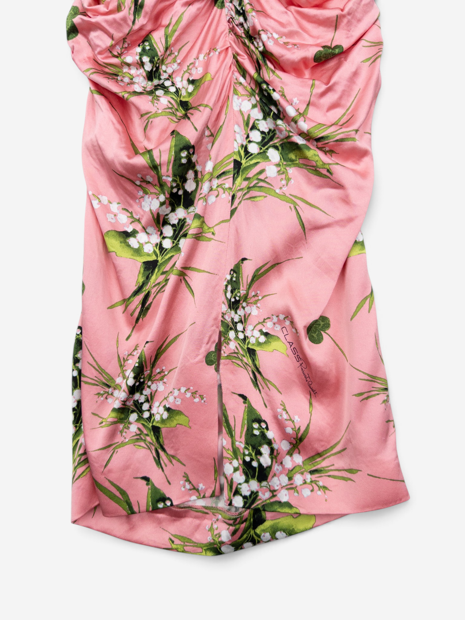 Roberto Cavalli 2010s Ruched Floral Print Midi Dress