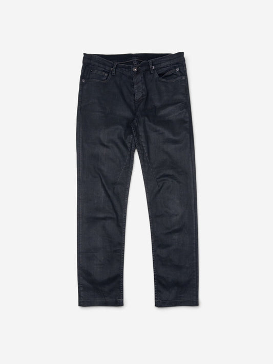 Rick Owens DRKSDHW 2000s Waxed Berlin Cut Denim Jeans – front view