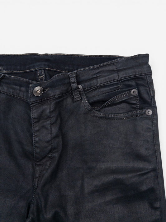 Rick Owens DRKSDHW 2000s Waxed Berlin Cut Denim Jeans – view 2