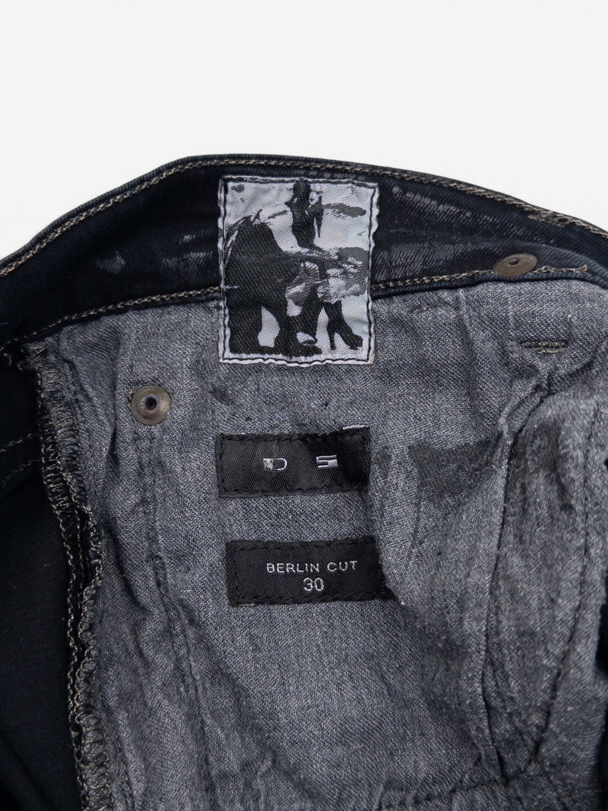 Rick Owens DRKSDHW 2000s Waxed Berlin Cut Denim Jeans – view 4