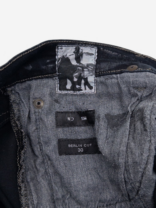 Rick Owens DRKSDHW 2000s Waxed Berlin Cut Denim Jeans – view 4
