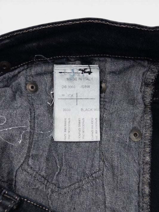 Rick Owens DRKSDHW 2000s Waxed Berlin Cut Denim Jeans – view 5
