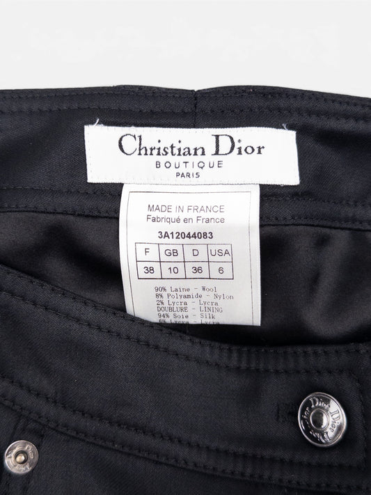 Dior by Galliano SS03 Coated Bootcut Bondage Biker Pants – size label