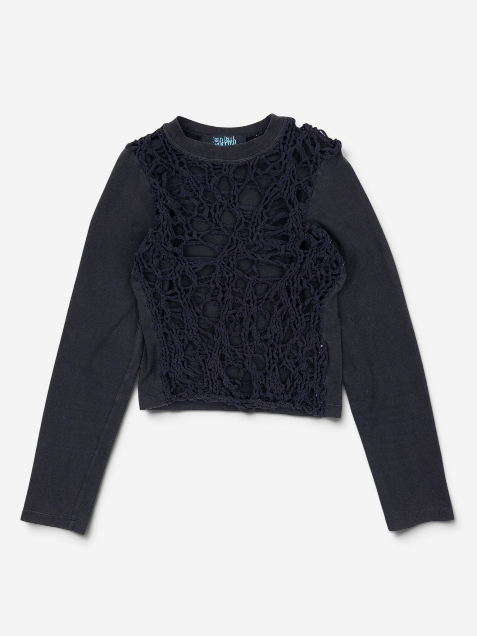 Jean Paul Gaultier 90s Spiderweb-Knit Mesh Longsleeve – front view