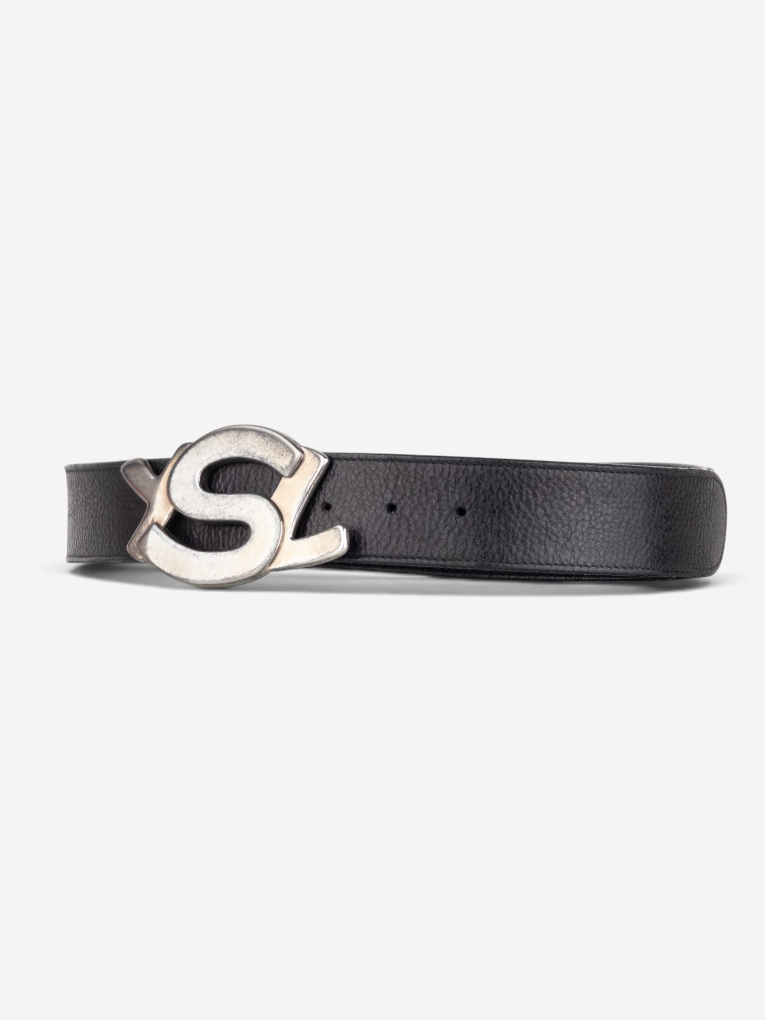 YSL Rive Gauche by Tom Ford 2000s ‘Propaganda’ Logo Buckle Leather Belt – product view 2