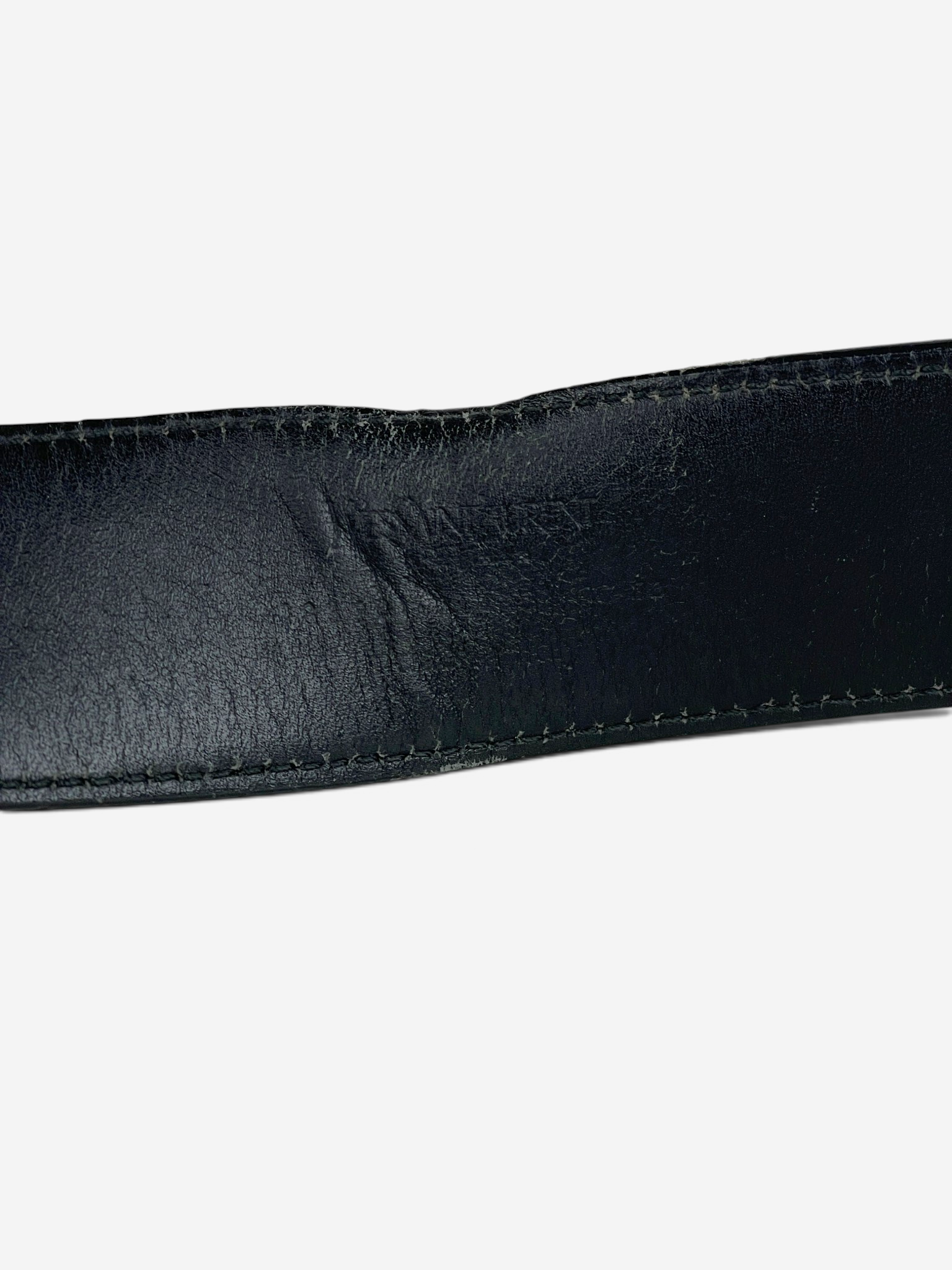 YSL Rive Gauche by Tom Ford 2000s ‘Propaganda’ Logo Buckle Leather Belt – detail view 2