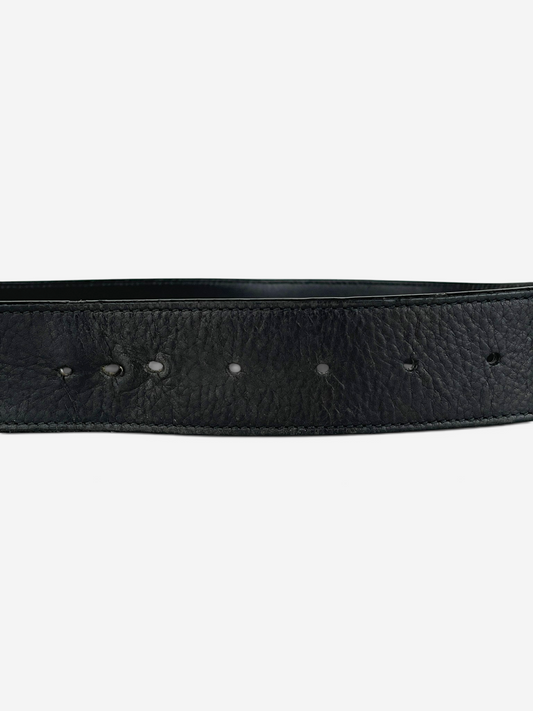 YSL Rive Gauche by Tom Ford 2000s ‘Propaganda’ Logo Buckle Leather Belt – detail view 3