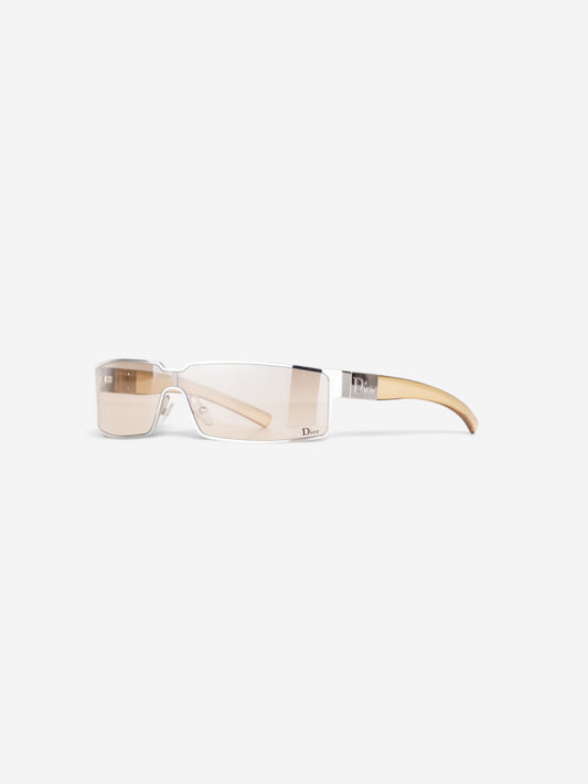 Dior by Galliano 2000s 'Plasma 1' Wrap Mask Shield Sunglasses – angled view from the other side