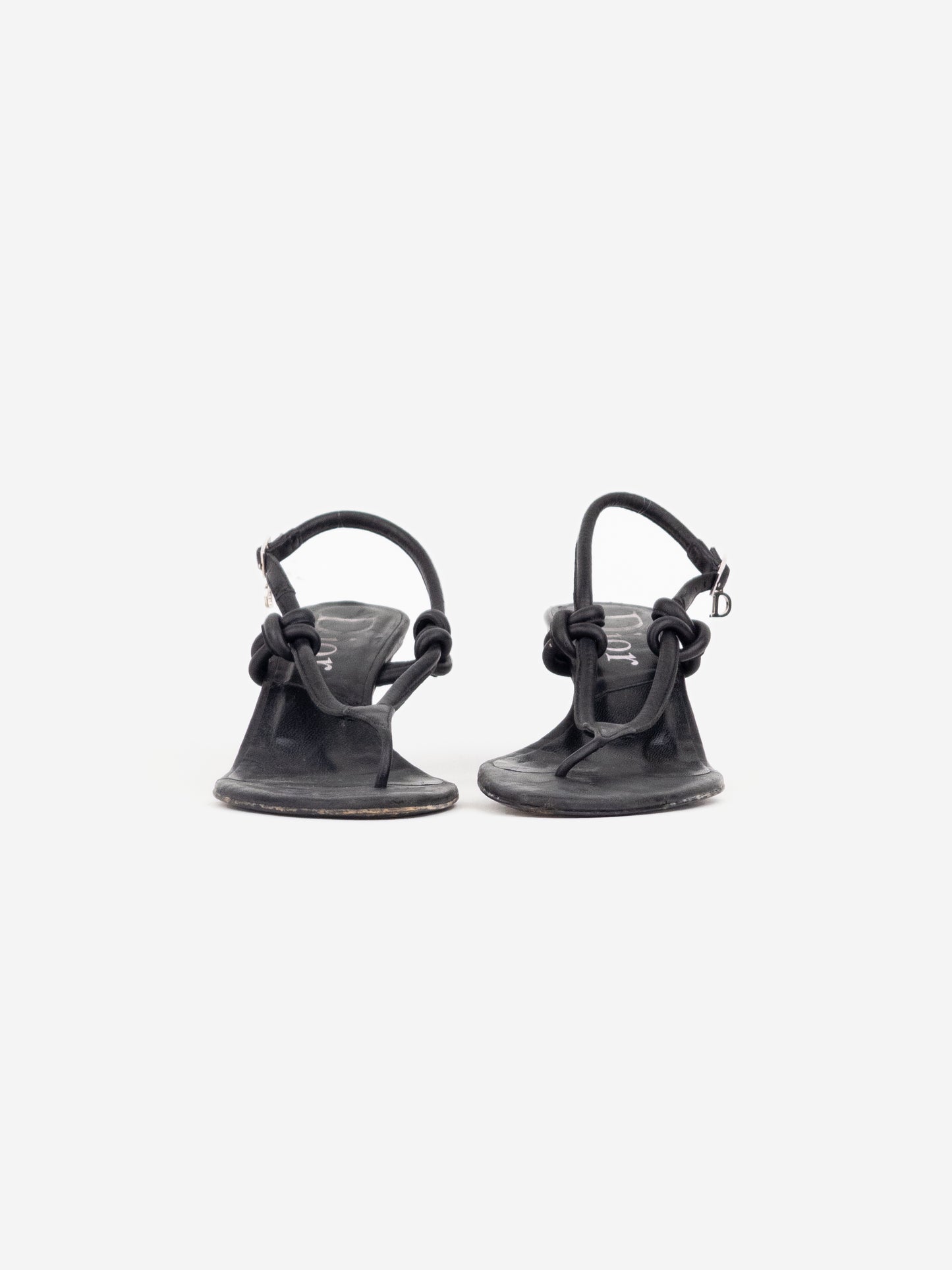 Dior by Galliano 2000s Strappy Sandal Flip Flop Kitten Heels