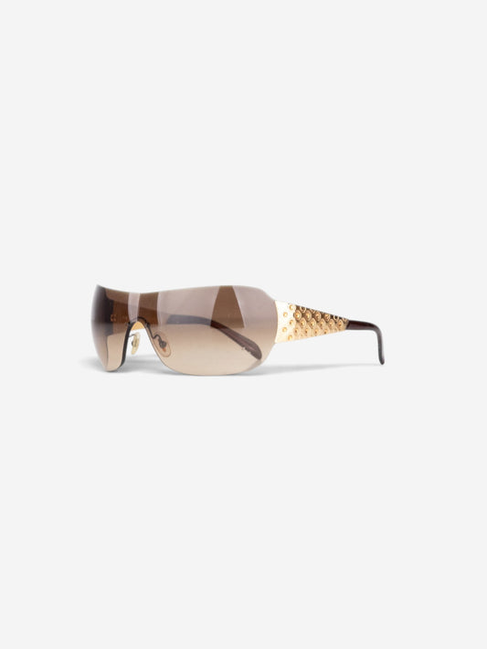 Prada 2000s ‘SPR60I’ Rhinestone Wrap Mask Shield Sunglasses – view 2