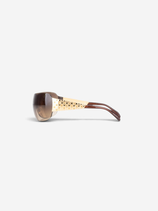 Prada 2000s ‘SPR60I’ Rhinestone Wrap Mask Shield Sunglasses – view 4