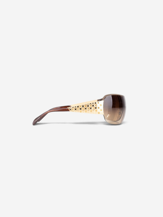 Prada 2000s ‘SPR60I’ Rhinestone Wrap Mask Shield Sunglasses – view 5