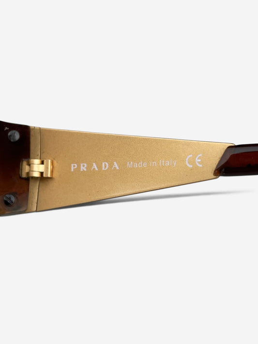 Prada 2000s ‘SPR60I’ Rhinestone Wrap Mask Shield Sunglasses – view 8