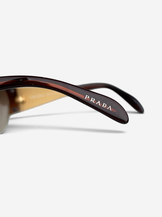 Prada 2000s ‘SPR60I’ Rhinestone Wrap Mask Shield Sunglasses – view 9