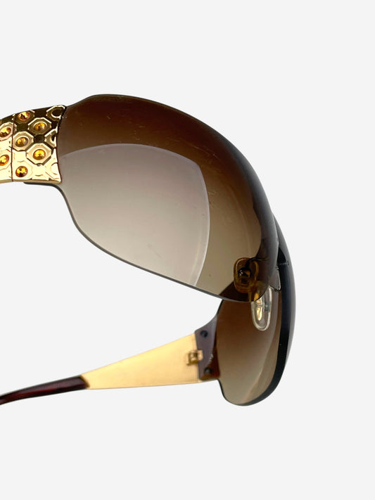 Prada 2000s ‘SPR60I’ Rhinestone Wrap Mask Shield Sunglasses – view 10