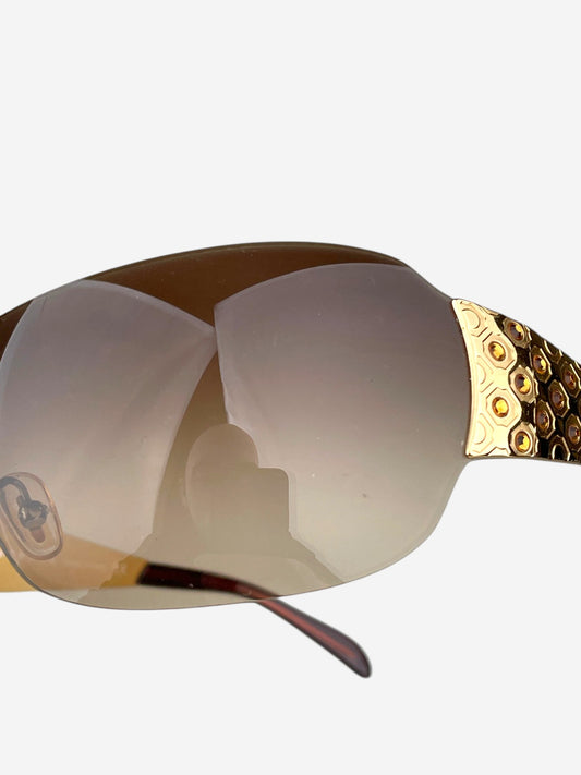 Prada 2000s ‘SPR60I’ Rhinestone Wrap Mask Shield Sunglasses – view 11