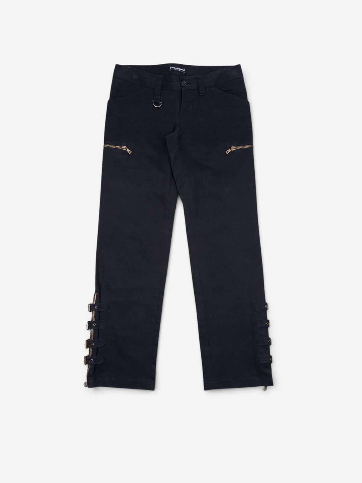 Dolce & Gabbana AW03 Multi-Buckle Bondage Biker Pants – front view