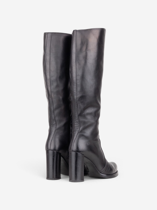 Prada 2000s Knee High Heel Boots – angled view