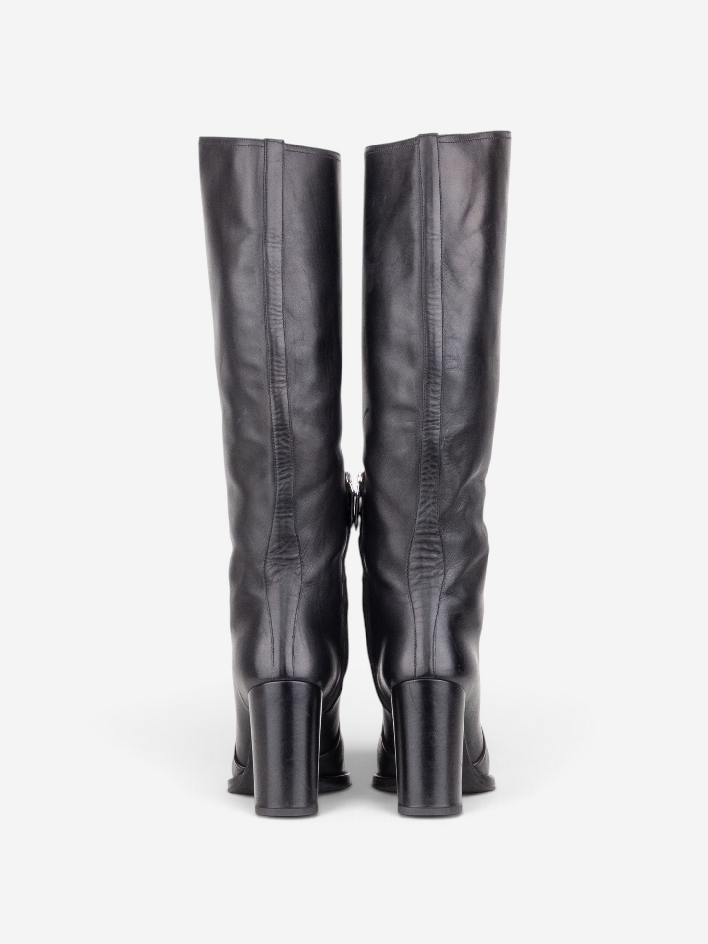 Prada 2000s Knee High Heel Boots – back view