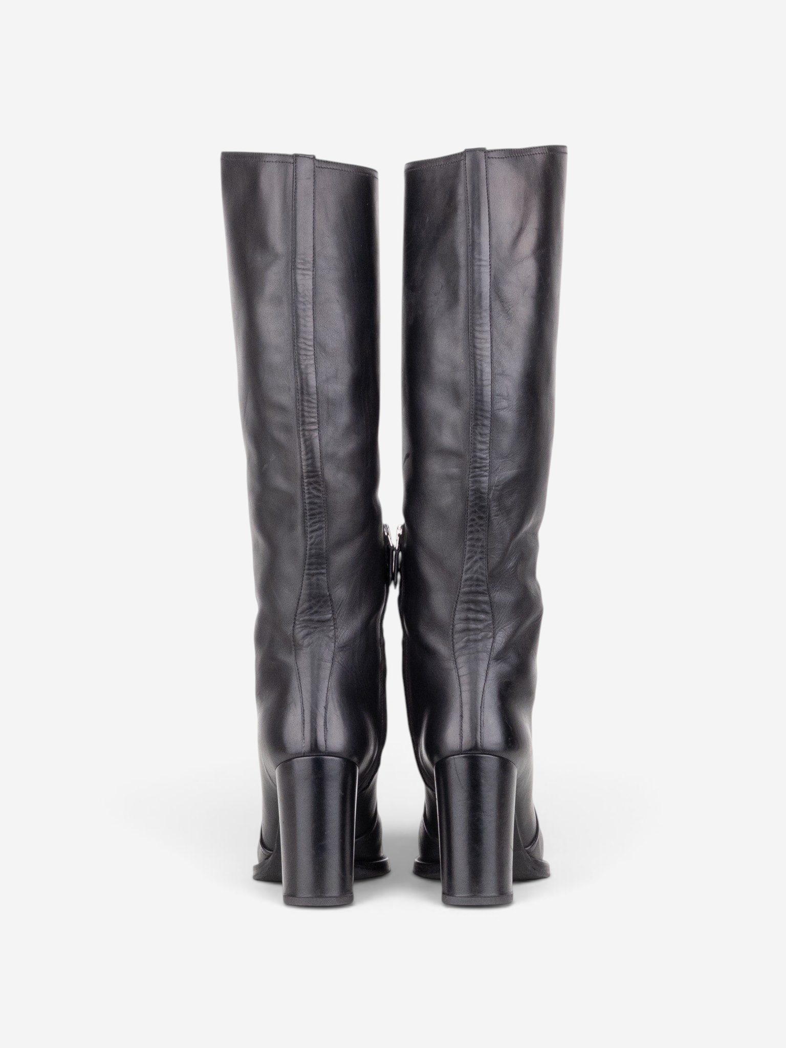 Prada 2000s Knee High Heel Boots – back view