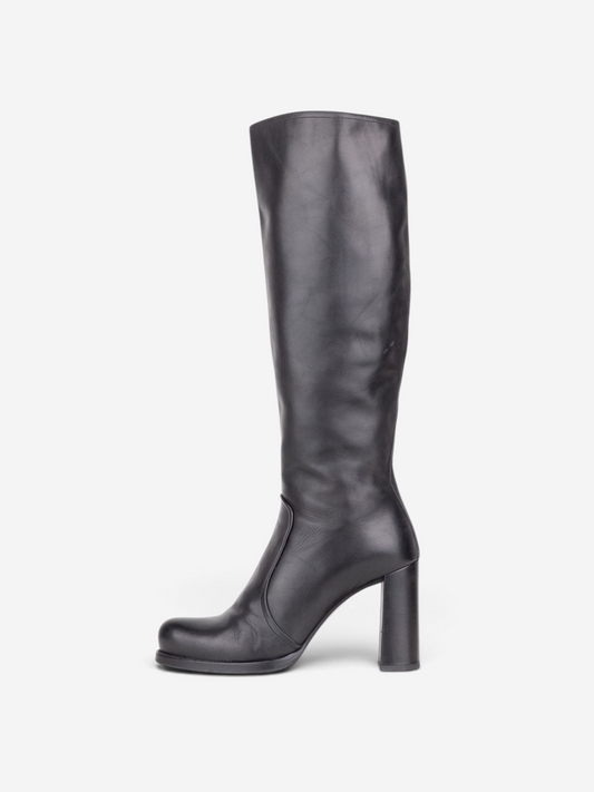 Prada 2000s Knee High Heel Boots – side view