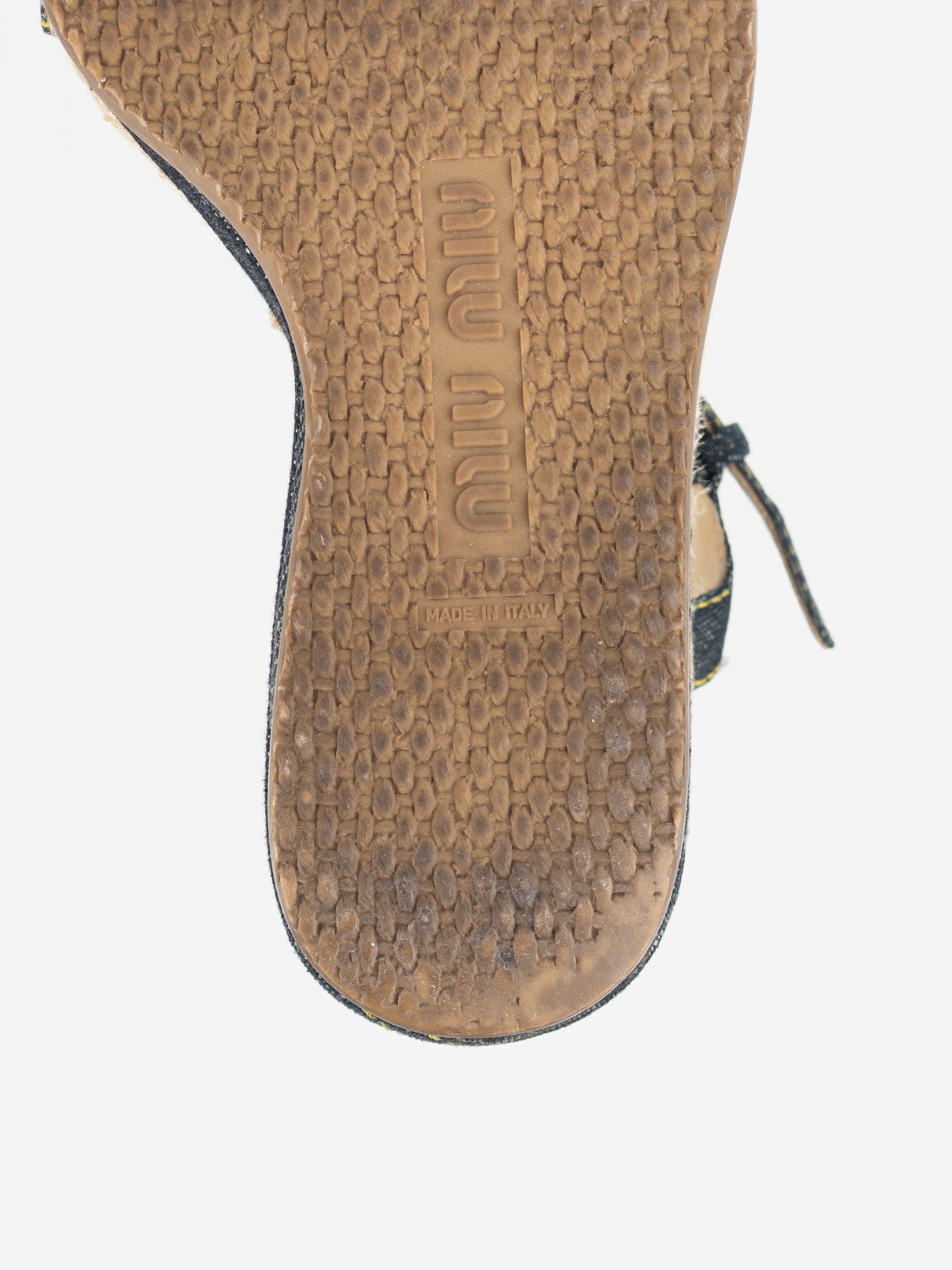 Miu Miu 2000s Espadrilles Denim Sandal Wedge Heels