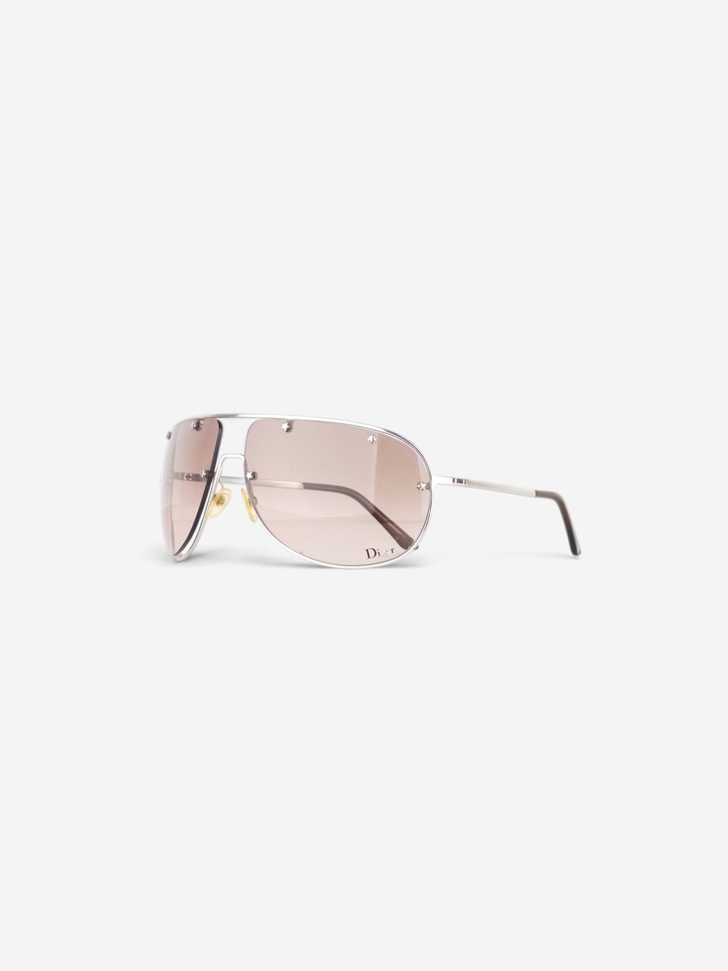 Dior by Galliano 2000s 'Dior Windshield 1' Aviator Wrap Sunglasses – angled view