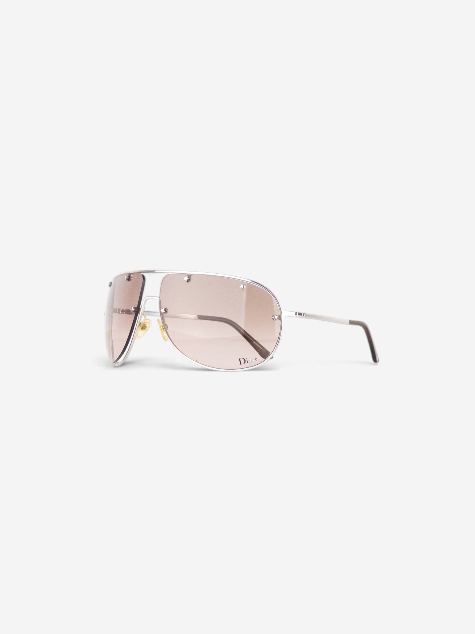 Dior by Galliano 2000s 'Dior Windshield 1' Aviator Wrap Sunglasses – angled view