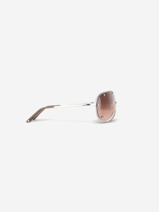 Dior by Galliano 2000s 'Dior Windshield 1' Aviator Wrap Sunglasses – side view from the other side