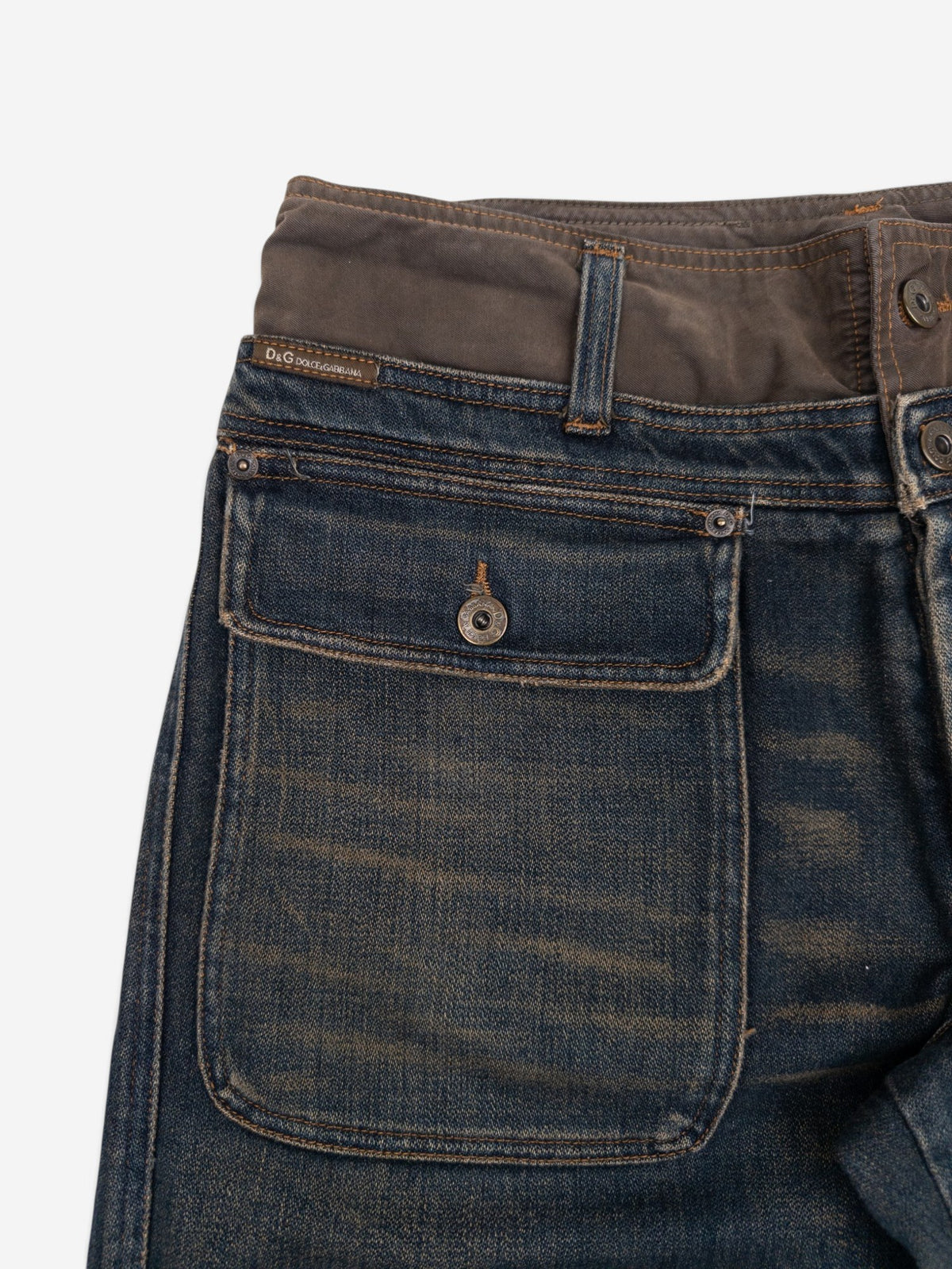 Dolce & Gabbana AW03 Double Waist Denim Cargo Pants – view 2