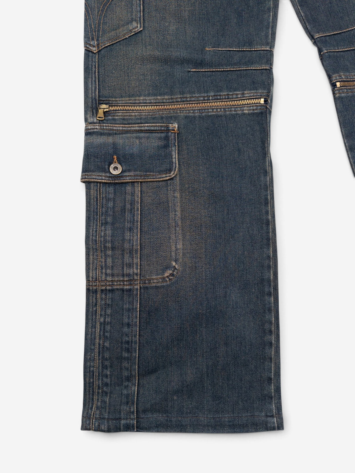 Dolce & Gabbana AW03 Double Waist Denim Cargo Pants – view 3