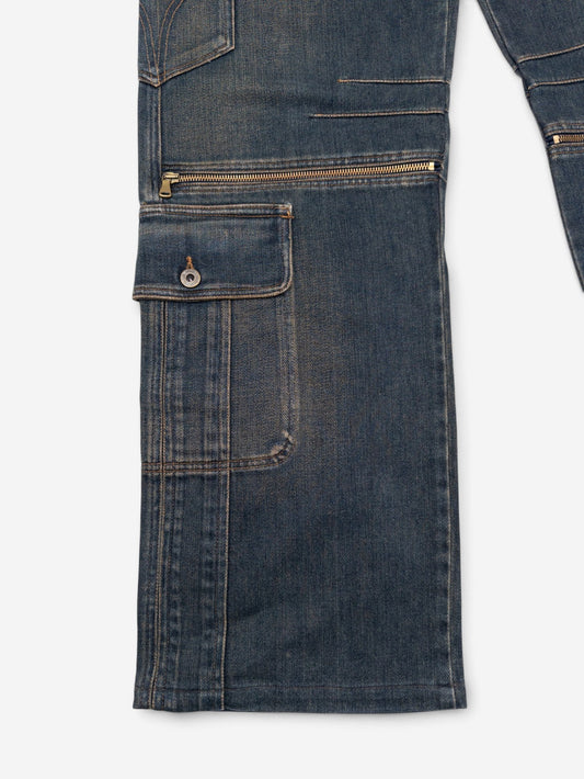 Dolce & Gabbana AW03 Double Waist Denim Cargo Pants – view 3