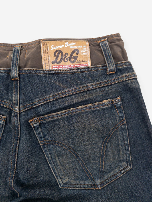 Dolce & Gabbana AW03 Double Waist Denim Cargo Pants – view 5