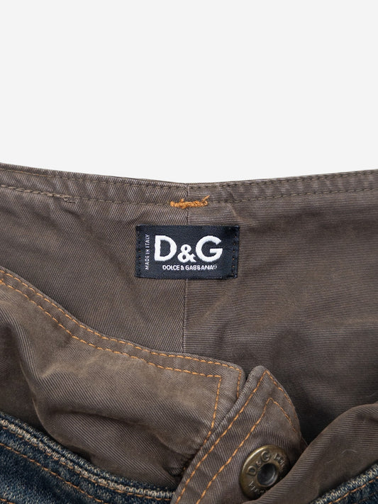 Dolce & Gabbana AW03 Double Waist Denim Cargo Pants – view 6