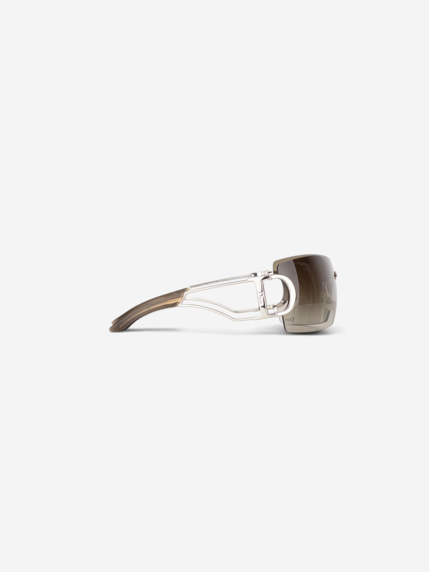 Dior by Galliano 2000s 'Diorly 2' Logo Wrap Mask Shield Sunglasses – side view from the other side