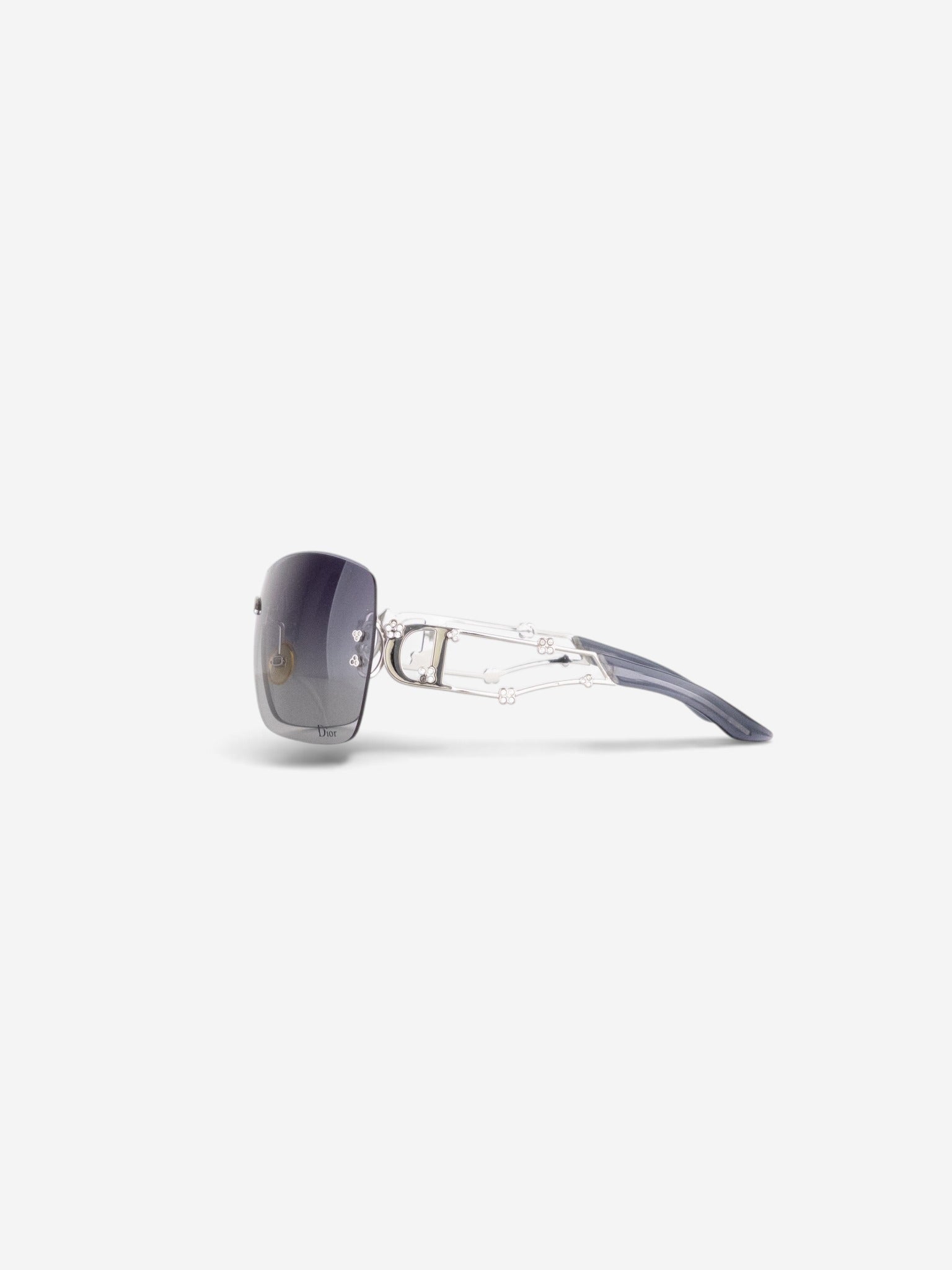 Dior by Galliano 2000s 'Sweetest Dior' Rhinestone Flower Wrap Mask Shield Sunglasses – side view