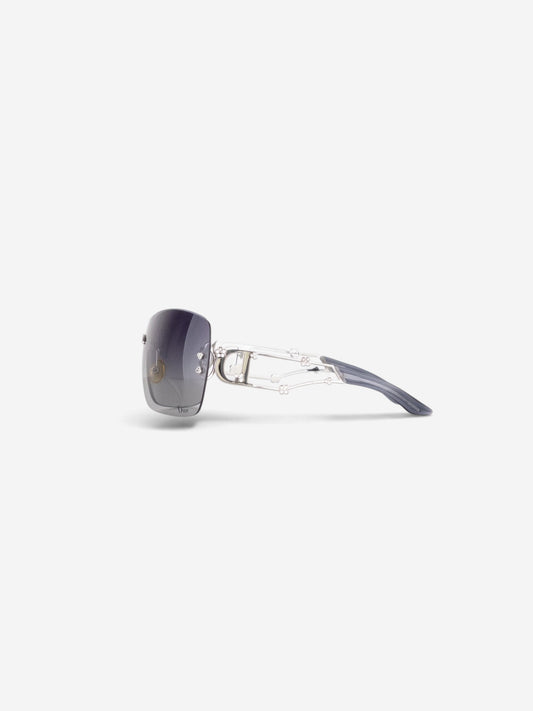 Dior by Galliano 2000s 'Sweetest Dior' Rhinestone Flower Wrap Mask Shield Sunglasses – side view