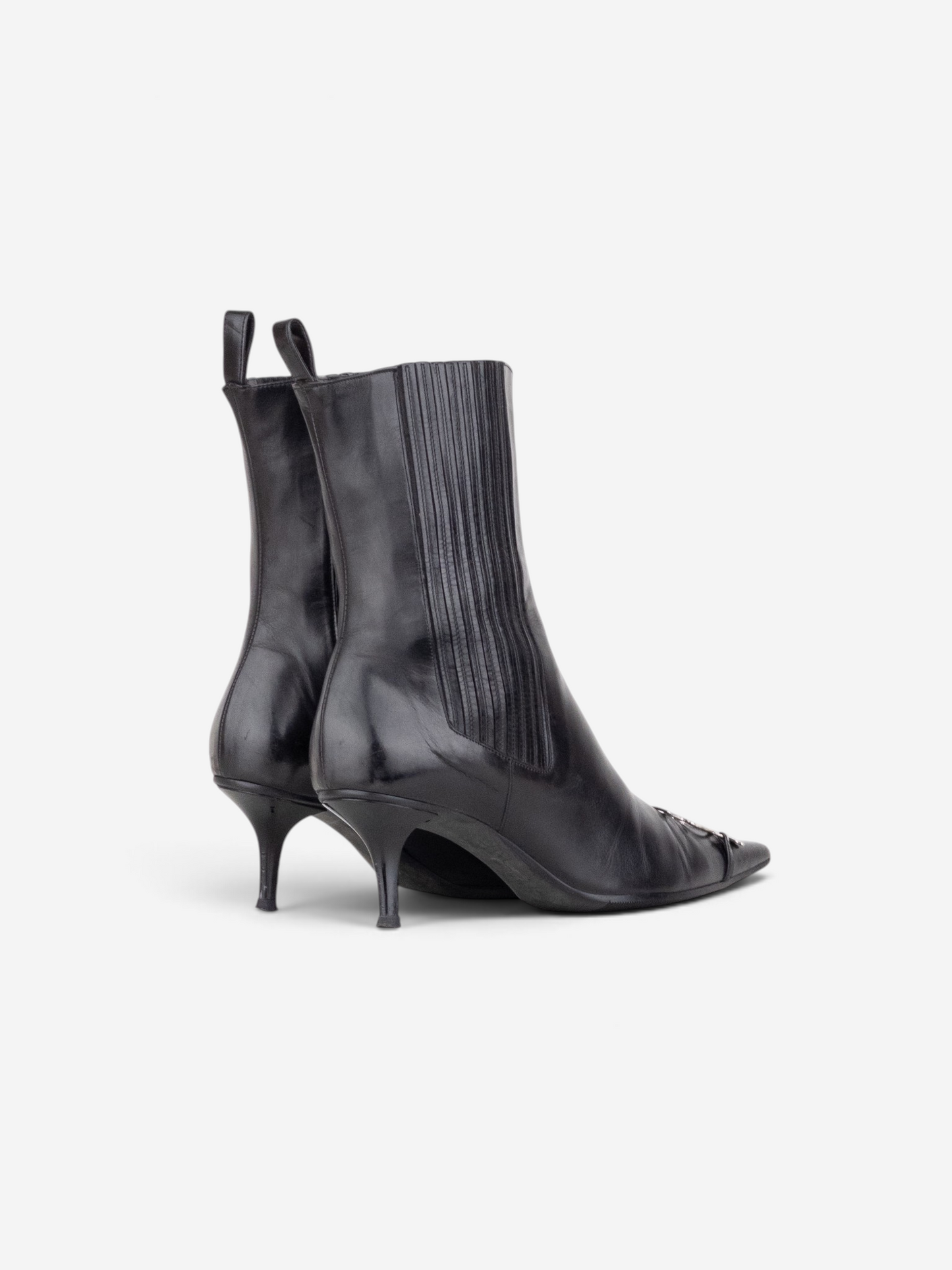 Dior by Galliano AW04 ‘I Love Dior’ Ankle Chelsea Kitten Heel Boots – product view 2