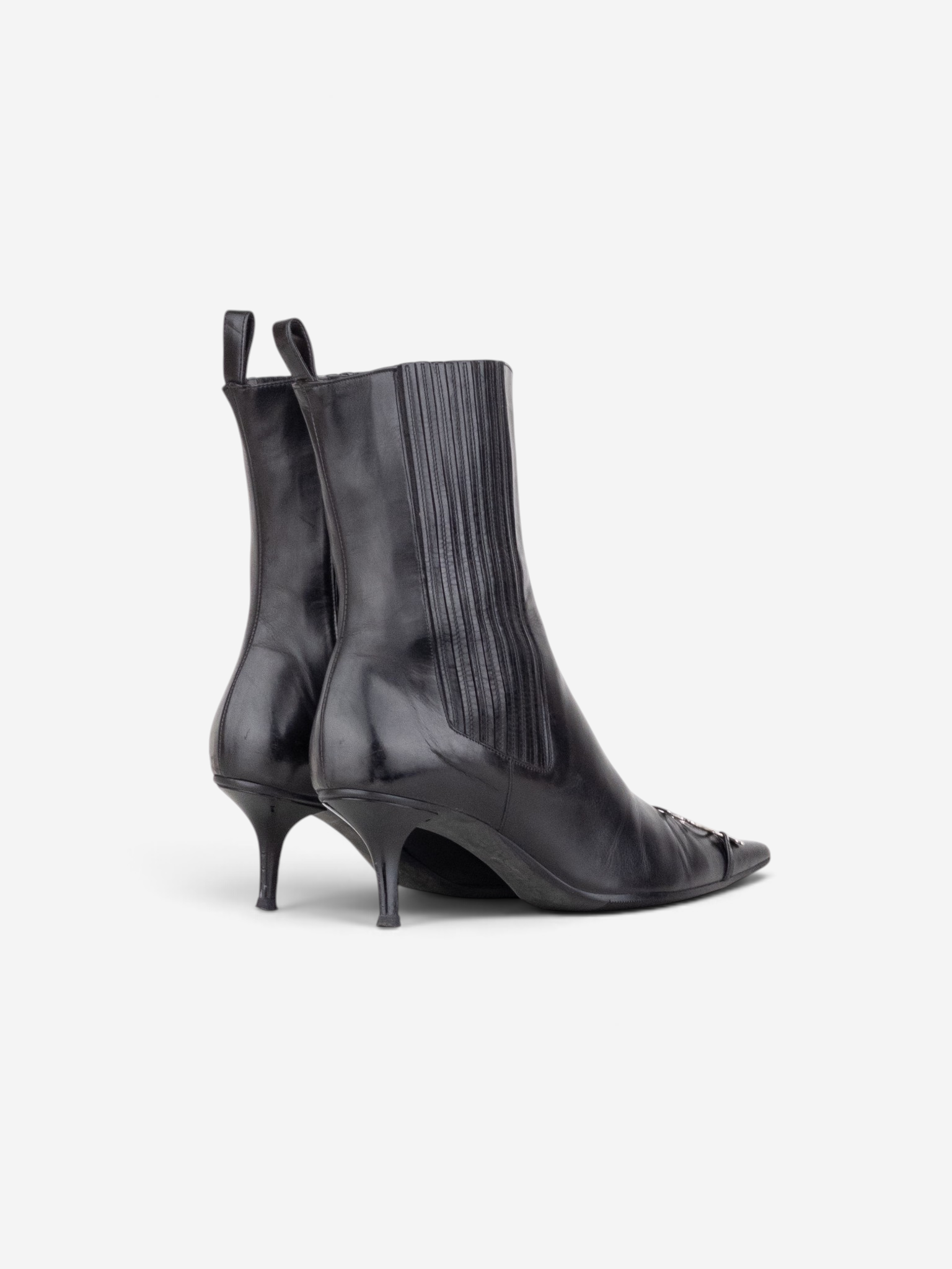Dior by Galliano AW04 ‘I Love Dior’ Ankle Chelsea Kitten Heel Boots – product view 2