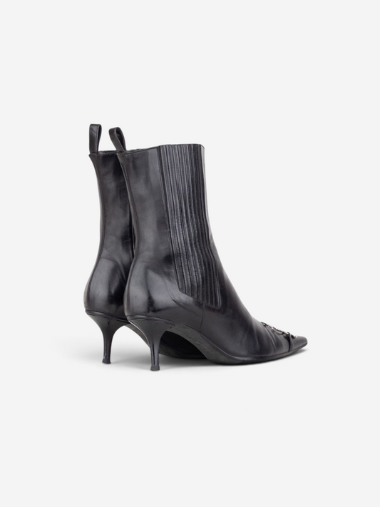 Dior by Galliano AW04 ‘I Love Dior’ Ankle Chelsea Kitten Heel Boots – product view 2