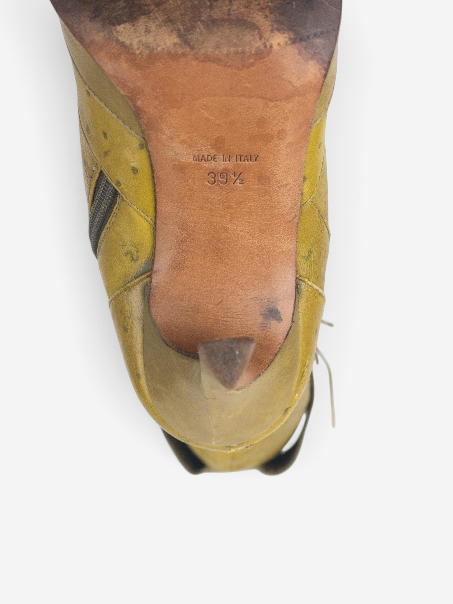 Dior by Galliano AW00 Knee High Ostrich Lace-Up Riding Heel Boots – sole and size stamp